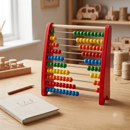 Wooden abacus play - wooden, frame