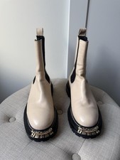 Sandro cream leather boots