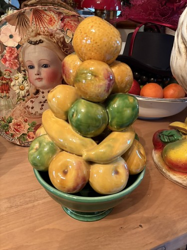 Vintage ceramic fruit bowl - vintage,