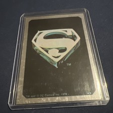 1978 Topps Superman The Movie Logo Foil Sticker Card - Silver/Black Vintage Logo