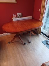 Bradley Oval Yew Pedestal formal  Dining Table  160-215 cm  + 6 chairs 