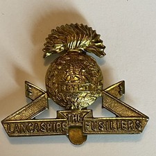 British Army - Lancashire Fusiliers - Bi-Metal Cap Badge - Slider 