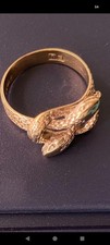 Heavy Solid Gold Snake Ring, Vintage, Gold Ring  Size V