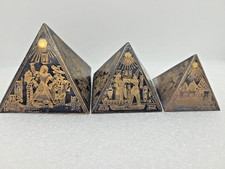 Egyptian Pyramid  Vintage/antique Models, Metal Form with Pictorial Designs