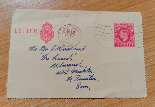 Kgvi lettercard from - gb,