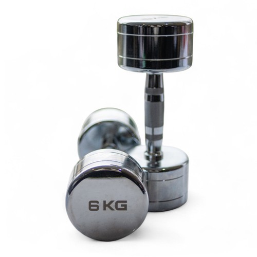 Chrome dumbbells 6kg pairs - chrome,