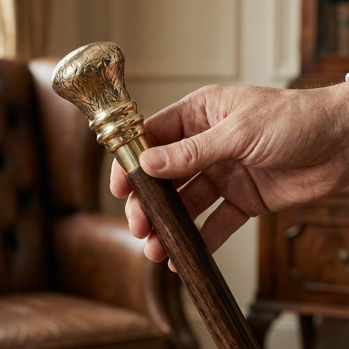 Handmade brass handle wooden - brass,