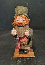 VINTAGE PAPER MACHE / CLOTH  CHARACTER DOLL CHRISTMAS CAROLER 7" HAND MADE 