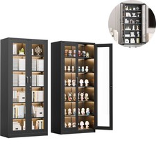 Metal Two Glass Door Office Filing Cabinet 5 Layers Steel File Storage Cupboard