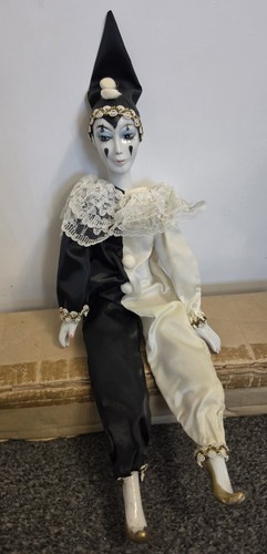 Vintage retro clown harlequin - vintage,