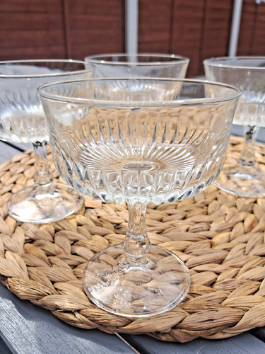 Clear glass champagne saucers - clear,