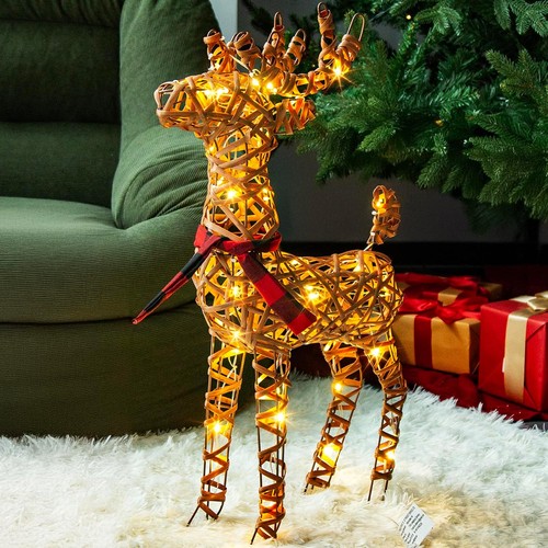 Eambrite rattan reindeer light - reindeer,