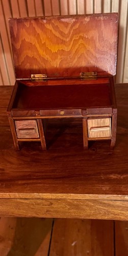 Antique miniature wooden desk - miniature,