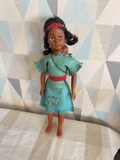 Vintage Native American-themed doll with a baby in a papoose - 12"
