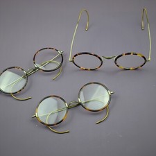 Round Retro Acetate Reading Eyeglasses Metal Vintage Antique Wire Glasses Frame