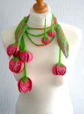 felted wool  necklace