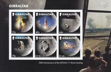 APOLLO 11 NASA Moon Landing Space 6-Value MNH £7.62 Stamp Sheet (2019 Gibraltar)
