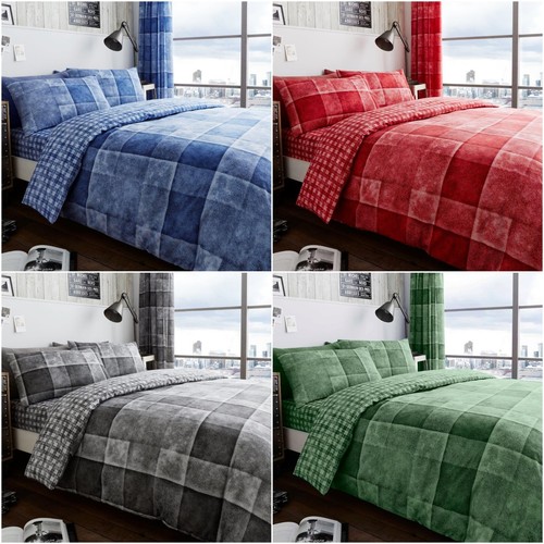 Denim check duvet - denim,
