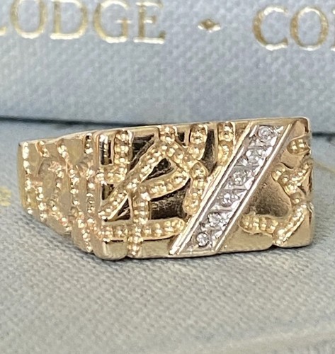 Gents 9ct gold diamond - 9ct,