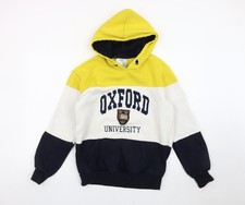 Oxford University Men’s Hoodie Yellow White Blue M Pullover