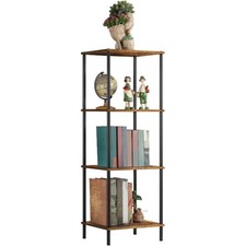Rustic 4 Tier Tall Bookcase