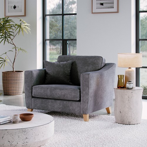 Roma chenille snuggle armchair - chenille,