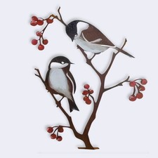 Chickadee Bird Metal Wall Art