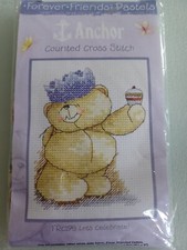 BRAND NEW, ANCHOR, FOREVER FRIENDS 'LET'S CELEBRATE!' CROSS STITCH KIT.