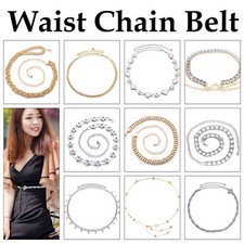 Women’s Diamante Metal Waist Belt Sparkle Fashion Accessory Various Styles Belts