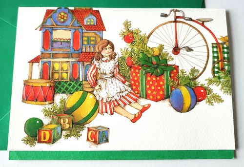 Vtg christmas card embossed - vtg,