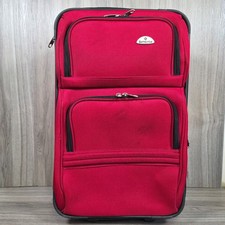 Samsonite Red Soft Shell Cabin Suitcase MM-10 Wheels Carry On Travel Luggage