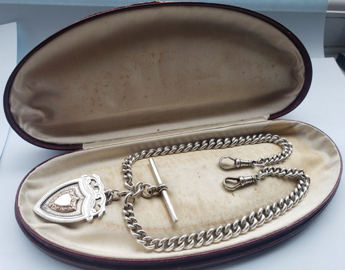 Antique silver double albert - double,