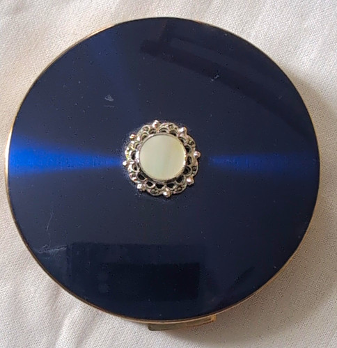 Vintage round metal cosmetic - metal,