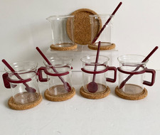 BODUM GLASS COFFEE MUGS x4