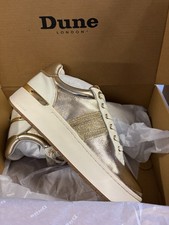 Dune Gold Leather Trainers