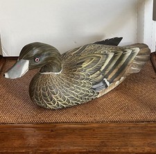 Vintage Wood Duck Decoy Hand Carved And Painted Realistic