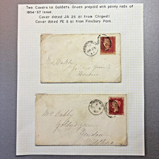 GB QV 1861 Postal History Covers 1d One Penny Red Stars to GOLDERS GREEN, HENDON