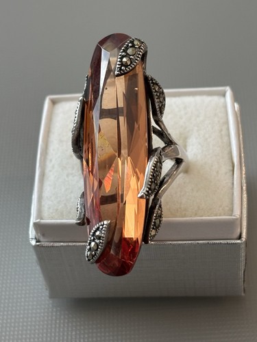Vintage marcasite orange - vintage, marcasite/orange