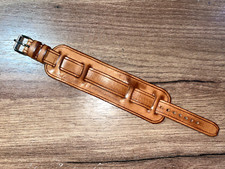 16mm brown leather military