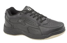 Mens T187 Leather Trainer Wider Fit  Non Marking Sole BLACK size 7 £20 POST FREE