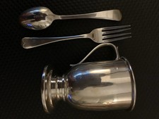 Christening Set Spoon Fork Cup