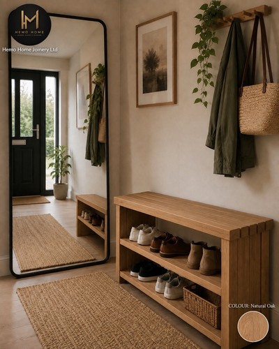 Solid redwood shoe storage - redwood,