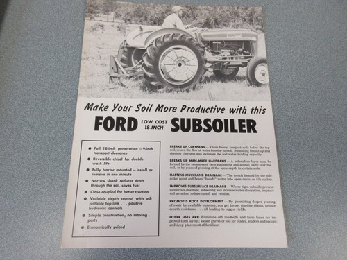 Ford subsoiler sales sheet - subsoiler,