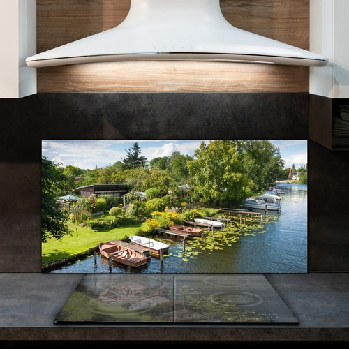 Glass kitchen splashback - splashback, tile