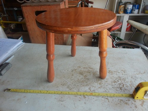 Vintage wood legged stool - vintage,