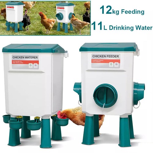 Chicken feeder and - waterer, set