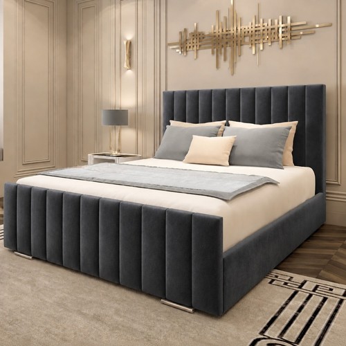 Panel upholstered bed - upholstered, frame