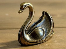 Vintage Heavy Brass Small Swan