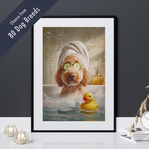 Funny dog bath print - dog, –