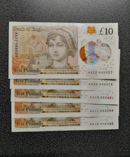 POLYMER  £10 NOTES  X 5